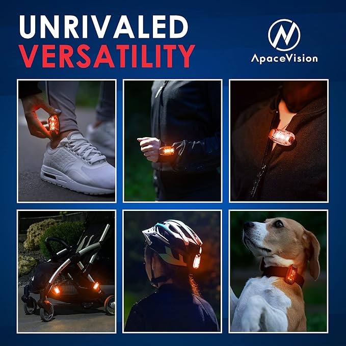 LED Safety Light (2 Pack) - Clip On Strobe/Running Lights for Runners, Dog, Bike, Walking, Boat, Kayak, Stroller and More - High Visibility Accessories for Your Reflective Gear, Bicycle