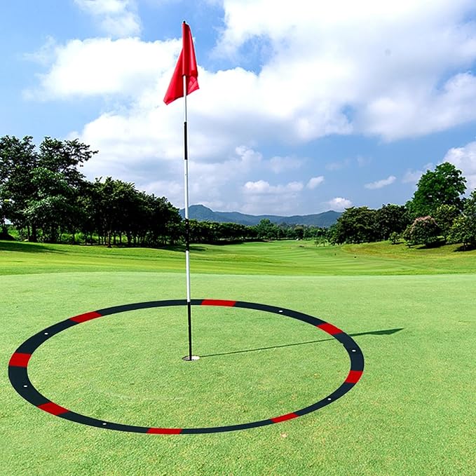 Golf Hole Target Rings - Chipping Aid Circles, Practice Alignment Tools | Foldable Putting Zone Markers, Lightweight Swing Training Equipment, Target Kit with Scenario for Backyard Lawn, Indoor Green