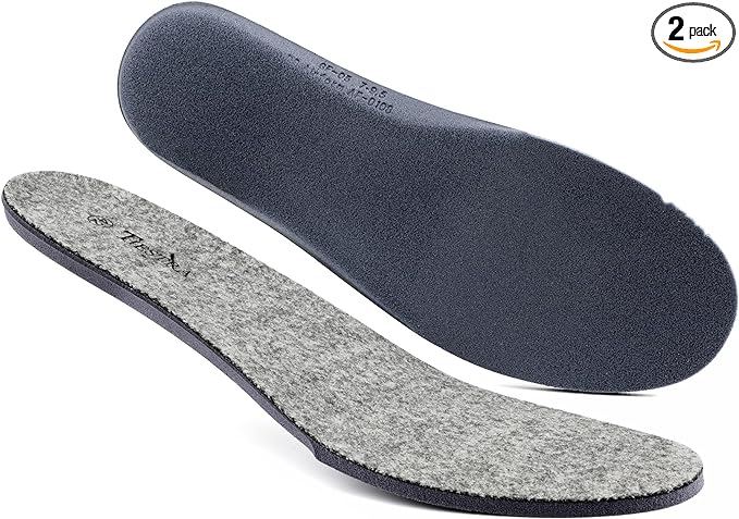 Thick Merino Wool Insoles for Men Fur Fleece Shoes Inserts Memory Foam Cushion Comfort Warm Sheepskin Insoles for Winter Snow Boots Slippers Grey 44EU,US11