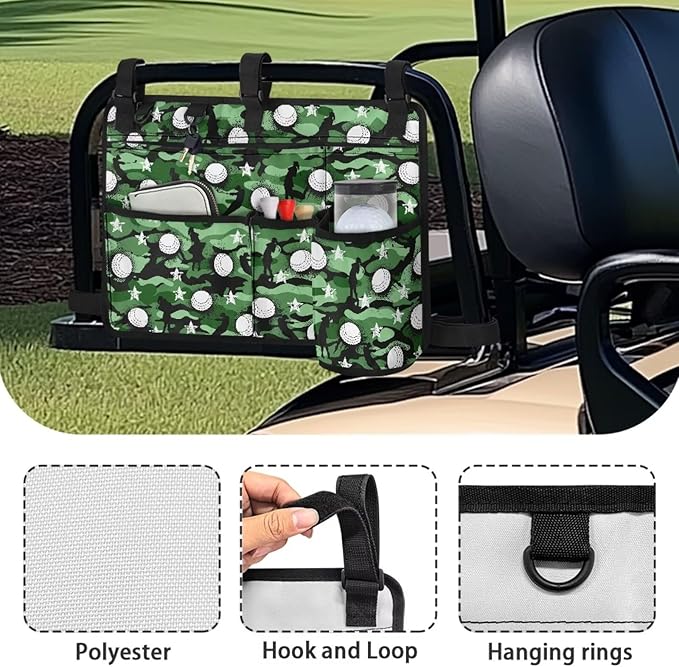 Fashion Golf Cart Rear Seat Organizer Lightweight Storage Bag Accessories for Club Car, Wheelchair and Walker