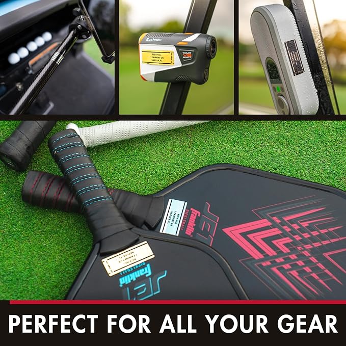 PIN HIGH 20 Personalized Golf Club Labels | Weatherproof, Fade Resistant, Laminated Thermal Transfer Customer ID Labels, Made in The USA, (Free Customization & Shipping), Chrome