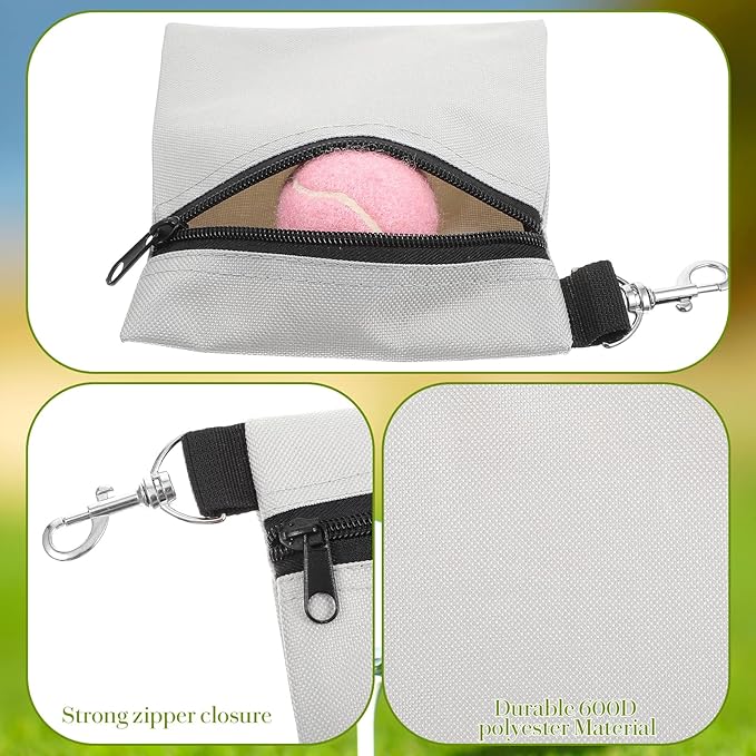 2 Pcs Golf Tee Pouch, 5.51 X 6.89 Inch Professional Zipper Golf Tee/Ball, Zipper Golfs Accessory Bag with Clip, Golfs Tee Bags Pouch Bags with Metal Lobster Claw Clip for Men Women