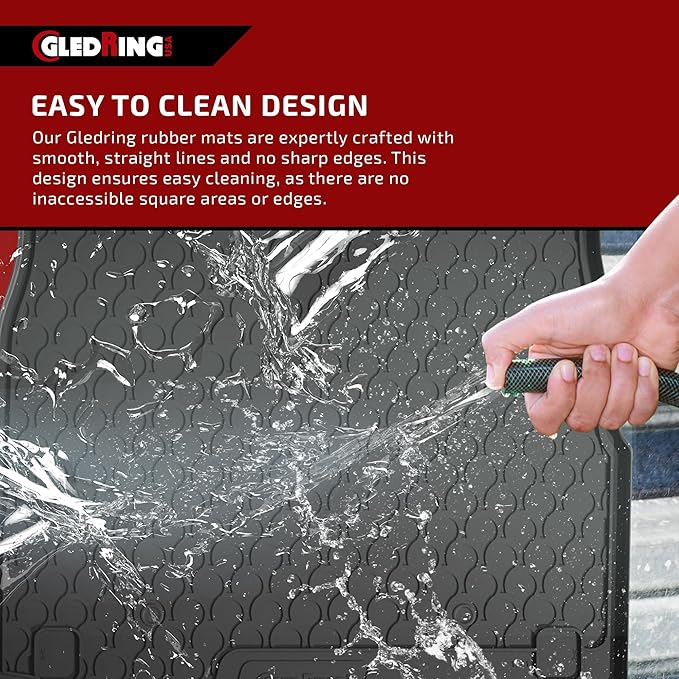 Gledring USA Custom Fit All-Weather Rubber Cargo Liner Intended for Volkswagen Jetta 2011-2018, No Trimming Required, Tailored Custom Fit, Protects from Rain, Mud, & Snow