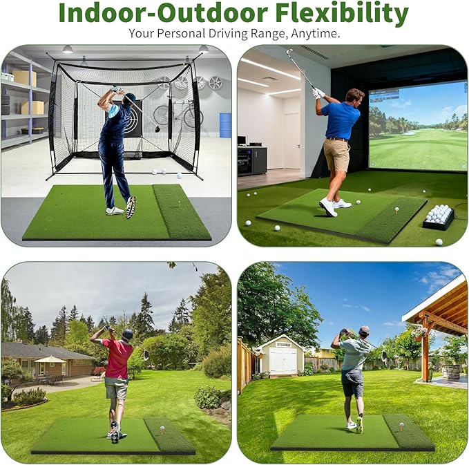 Fanshaw Premium Dual-Turf Golf Mat: 5x4ft Thickened for Backyard, Driving Range, Indoor & Outdoor Practice Hitting, Swing & Chipping, Ideal Gifts for Men Dad