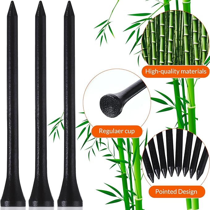 Mudder 2000 Pcs Bamboo Golf Tees Bulk Professional Golf Tees Reduce Friction Side Spin for Club Men Women Kids Accessories