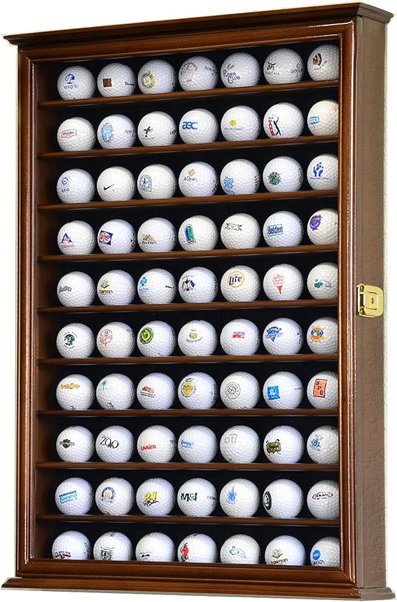 70 Golf Ball Display Case Cabinet (Walnut)