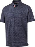 M MAELREG Mens Golf Shirt Short Sleeve Dry Fit Print Moisture Wicking Performance Patterns Collared Polo Shirt