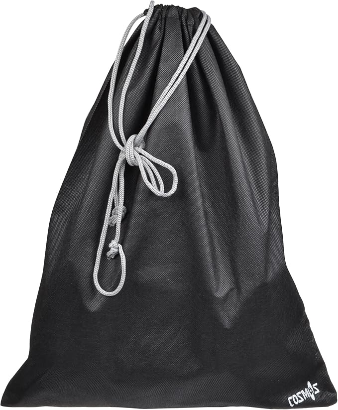 Cosmos 10 Pcs Travel Shoe Bags Shoe Organizer Pouch Storage String Bags for Travel Trip Carrying Packing, Dust-proof Non-Woven Fabric in Dual Drawstring Closure, 17.5" x 13.5" (Black)