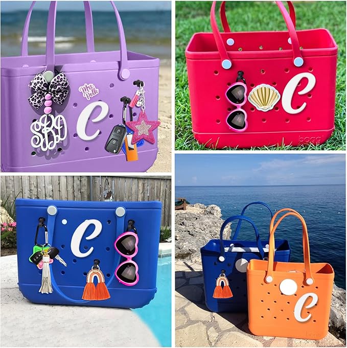Mity rain Letter Charms for Bogg Bag，Alphabet Lettering Accessories Charms Compatible with Bogg Bag Original All Models, Insert Decorative Letter for Handbag Beach Tote Bag C