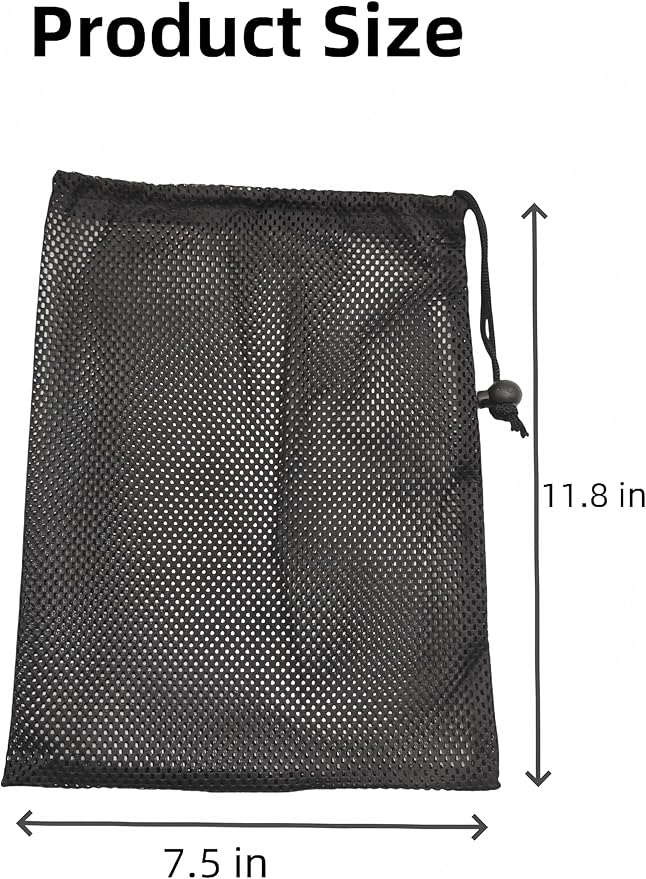 6 Pcs Mesh Bags Drawstring 11.8" x 7.5" Small Golf Ball Mesh Bag, Nylon Sports Net Bag Multipurpose for Golf Stuff Balls, Tennis ball and Travel