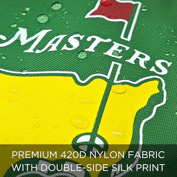 Golf Flag with Tube, Double-Side Printed Augusta National Flag, 420D Nylon Golf Pin Flags, Putting Green Flags for Golf Course Driving Range Collection, 14" H x 20" L, Green