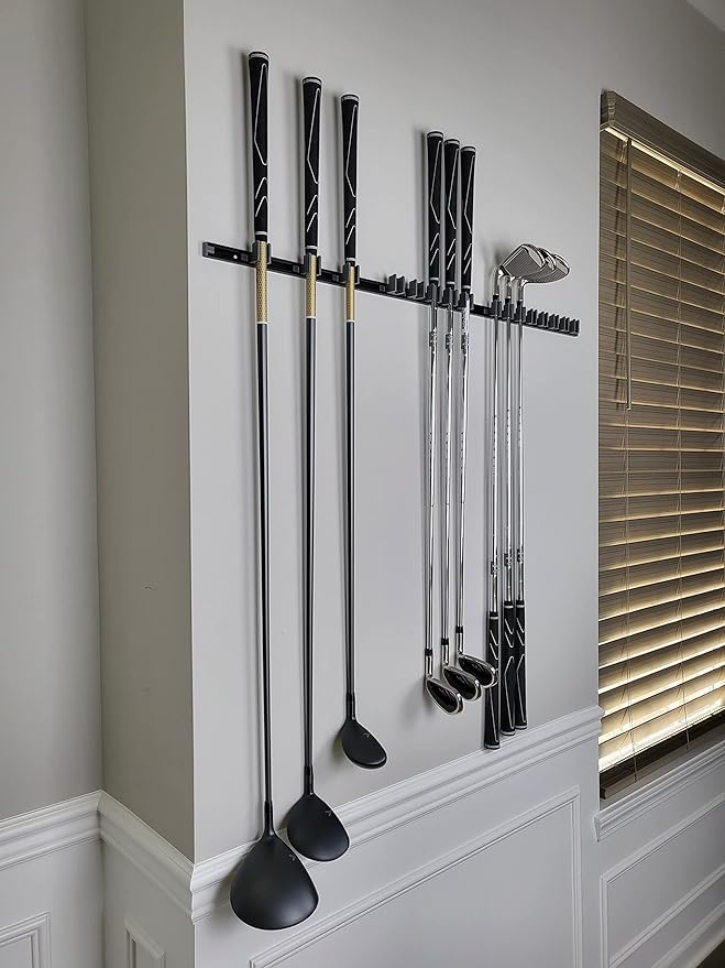 [JINTECH] Golf Club Holder, Wall Display, Wall Hanger, Rack, Mount, Organizer, Hold 17 Clubs on 36" Aluminum Rack (All Grip up)