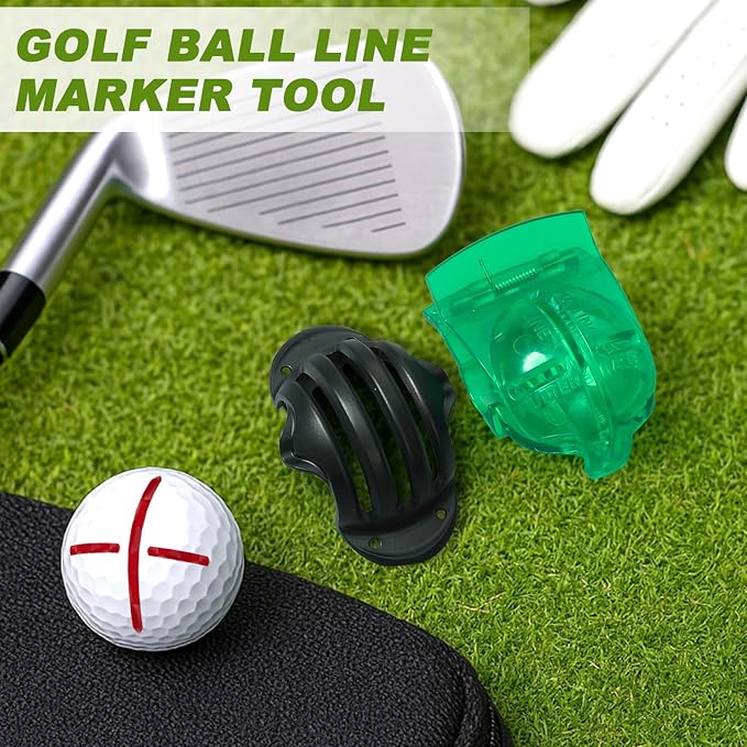 Outus 2 Pack Golf Ball Line Marker Tool Marking Putting Alignment Tool Impact Ball Liner Drawing Marker for Men and Women