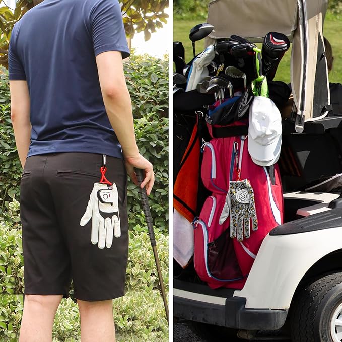 FINGER TEN Golf Gloves Stretcher Holder Hanger Keeper Dryer Shaper Tool Accessories Durable Glove Support Frame Guardian Hook to Bag Gifts for Men Women Golfer