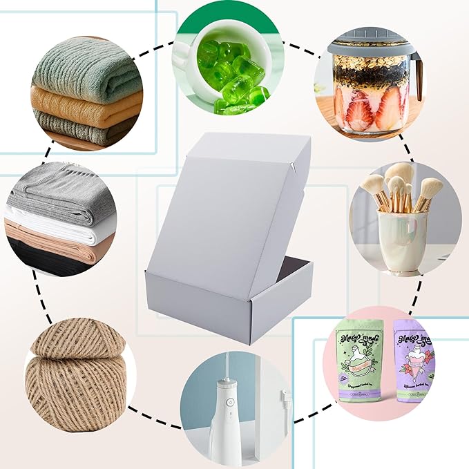 9x9x3 Inches White Shipping Boxes Set of 25，Cardboard Boxes Recyclable Corrugated Boxes Mailers for Small Business, Transporting, Packaging Storage Boxes and Craft Gifts Giving Products Box