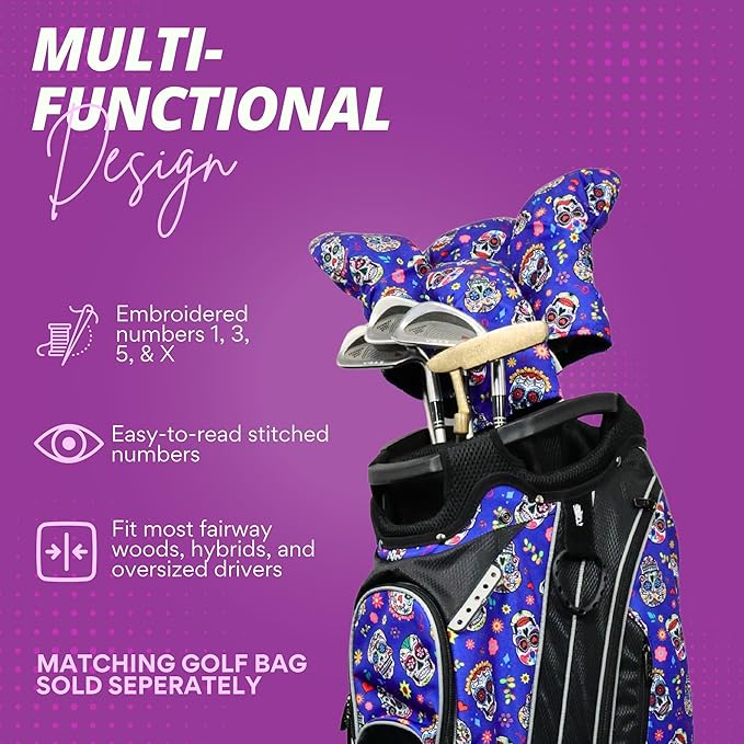Taboo Fashions Resort Collection Golf Club Covers for Women - Numbered Golf Headcovers Set for Driver, Fairway and Hybrid Clubs - Weather Resistant, Pack of 4