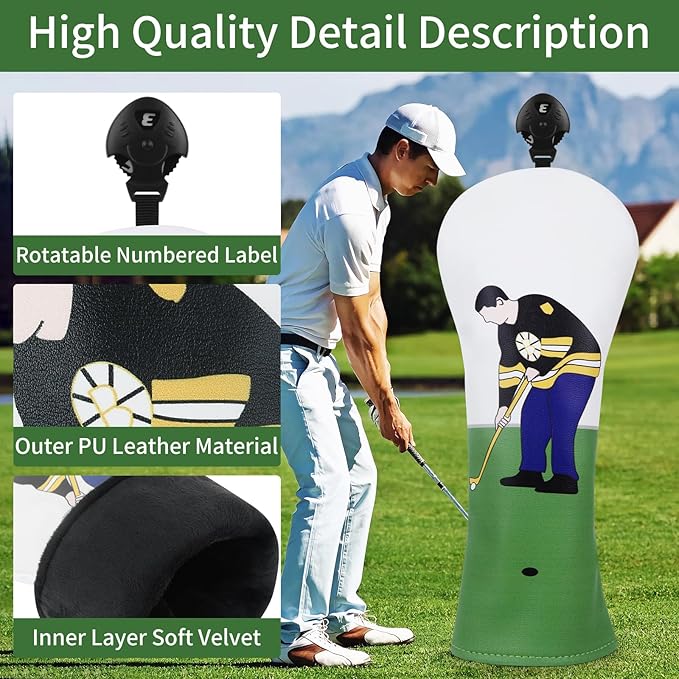 Golf Club Head Covers, Golf Club Covers, Driver Headcover，Driver Cover，Golf Club Covers，Novelty DriverHead Covers