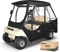 10L0L 4 Passenger Golf Cart Enclosure for Club Car DS Short Roof, 600D Waterproof Golf Cart Rain Cover, Heavy Duty Driving Enclosure, Snowproof Windproof, with Clear PVC Windows & Tail Light Panel