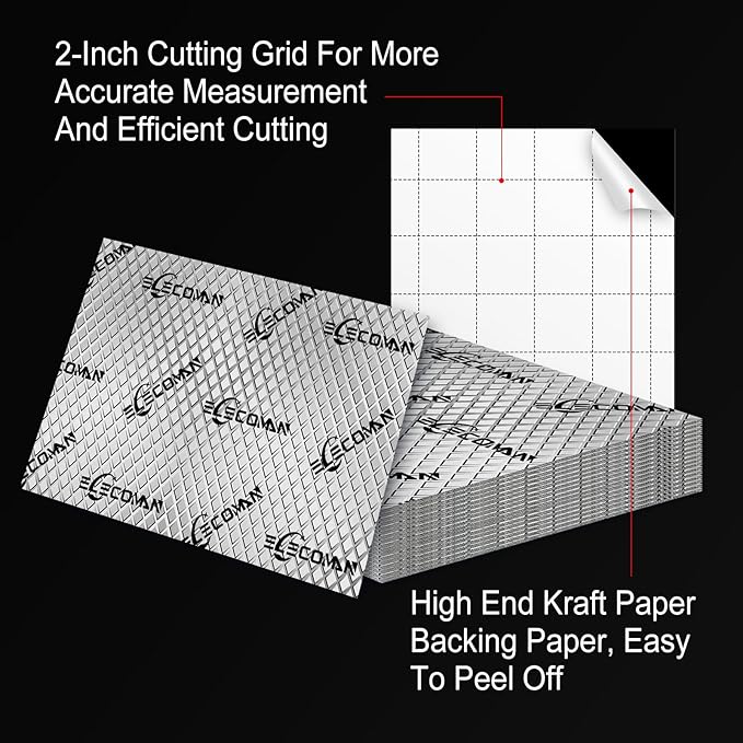 Car Sound Deadening Mat-80 mil 36 sqft Sound Deading Material - Butyl Automotive Sound Deadener, Audio Noise Insulation and Vibration Dampening