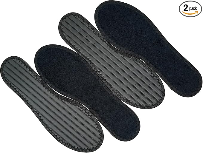 Happystep Cotton Terry Cloth Insoles, Barefoot Shoe Inserts, Sweat Absorption, Odor Control, Moisture-Wicking, Washable and Reusable, Zero Drop Shoe Insoles, 2 Pairs of Black (Men Size 12)