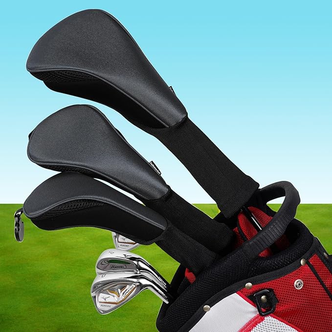 Craftsman Golf 3pcs/Set Meshy Neoprene Golf Club Headcover for Driver Fairway Hybrids Rescue