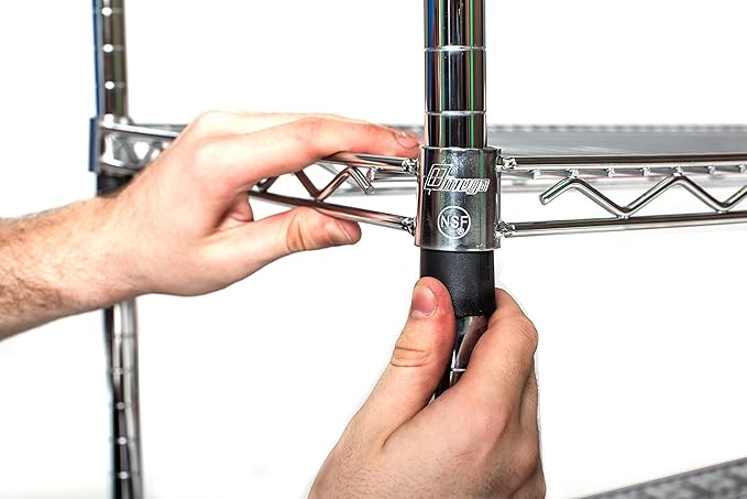 Omega 2-Tier Starter Shelving Unit | 30" Deep x 72" Wide x 36" High | 800 lb Capacity per Shelf | Adjustable Wire Storage, Tool-Free Assembly | Chrome