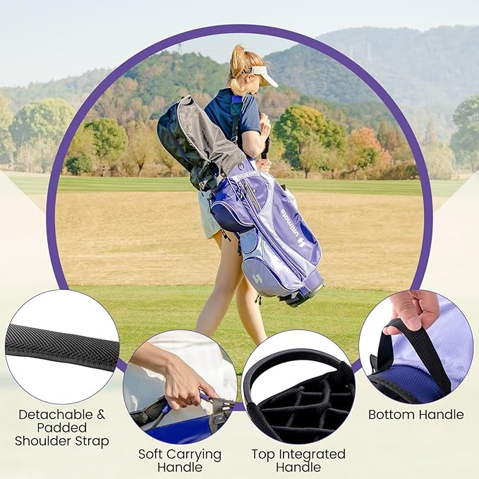 GYMAX Women Golf Clubs, 16PCS Right Handed Golf Set Includes Graphite 460CC Driver(1), Fairway (3), Hybrid (5) & Irons Size 5-SW, Putter & Stand Bag with Rain Hood, Complete Golf for Ladies