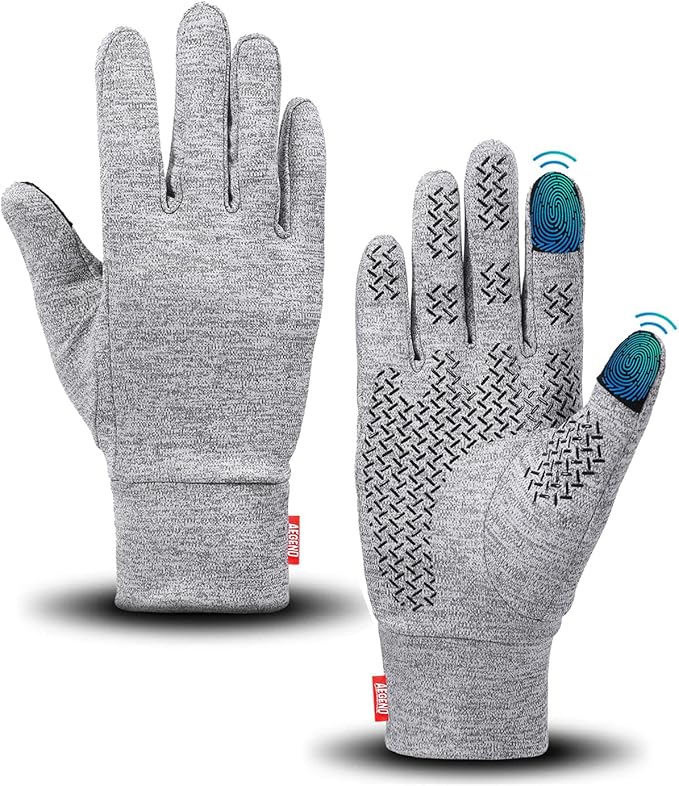Aegend Lightweight Winter Gloves for Men Women, Warm Running Gloves Touchscreen Thermal Glove Liners for Cold Weather Driving, Cycling & Hiking, Non-Slip, Elastic Cuff, Stretchy, Durable