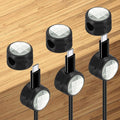 PATIKIL Cable Organizer Holder, 6 Pcs Magnetic Spring Desk Cable Management Clips Adhesive Cord Holder Keepers for Office Desktop Wall Car, Black