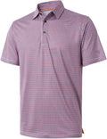 Golf Shirts for Men Dry Fit Short Sleeve Print Performance Moisture Wicking Polo Shirt