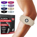 Sleeve Stars Tennis Elbow Brace for Women - Adjustable Tennis Strap, Golfers Elbow Brace for Men, Counterforce for Tennis Elbow for Tendonitis Relief, Fits 9"-23" (Single/Beige)
