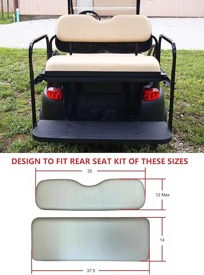 Huskey Golf Cart Front Seat Covers for EZGO RXV 2008+ Models, Black/Lime Green Diamond Stitching, Custom Fit, Marine Grade Vinyl, Staple On