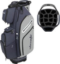 PU Leather Lightweight Men Women Blue White Black Green Golf Bag,Multiple 10 Pockets 14-Way Dividers Cooler Pouch Golf Cart Bag