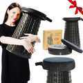 ALEVMOOM Upgraded 19.7" Collapsible Stool Telescoping Stool Foldable for Adults, 1000lbs Max Weight, Heavy Duty Portable Chair for Outdoor Travel&Camping (Black)