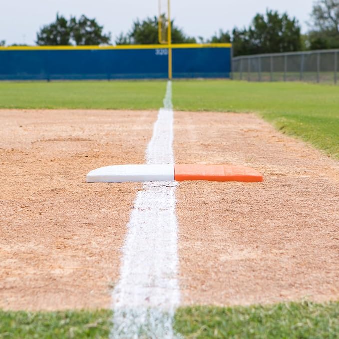 Champion Sports Pro Double First Base - Official One Piece Double First Base - Easy Install Base With Ground Anchors,Orange