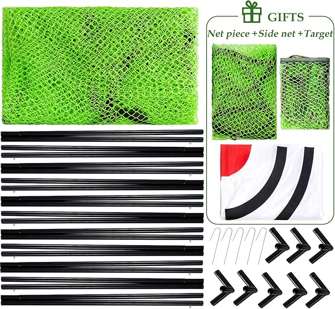 Gagalileo Golf Cage Net: 7X7X7FT Heavy Duty Practice Alloy Steel Frame and Target for Golfers Backyard Driving Range Outdoor Training