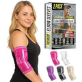 BLITZU Elbow Compression Sleeve for Tendonitis 2 Pack, Tennis Elbow Brace Support for Men and Women Golfers Elbow Pain Relief, Arthritis, Bursitis, Arm Brace for Workout, Weightlifting Pink S