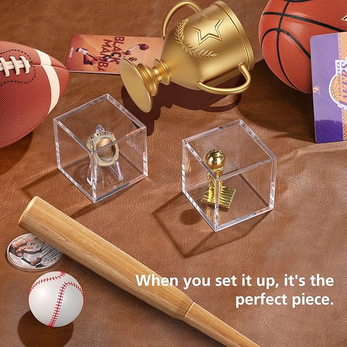 Championship Ring Display Case,Acrylic Display Box and Holder for Super Bowl Rings, Championship Rings, and Baseball Rings,for Collectors and Enthusiasts,3pcs