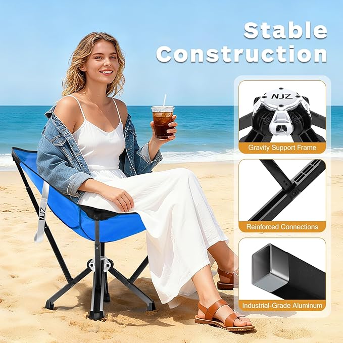Folding Camping Chair — Compact & Easy to Use, Portable Chair for Outdoor Activities, Beach, Camping & Casual Relaxation