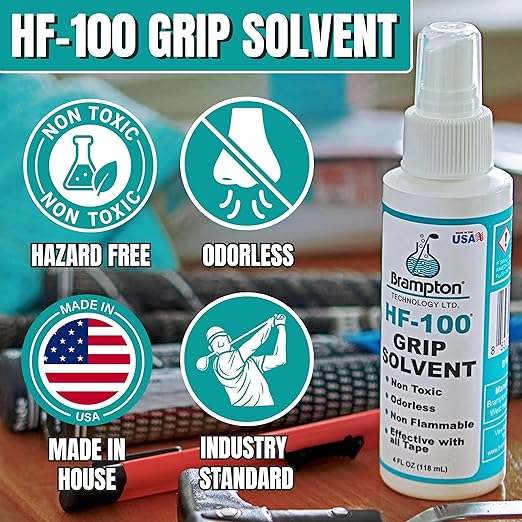 Brampton Ultimate Grip Kit for GolF Club Regripping - 30 Premium 2"x10" Golf Grip Tape Strips, Hook Knife, Rubber Vise Clamp, & 8 oz HF-100 Non-Toxic, Non-Flammable, Odorless Golf Club Grip Solvent