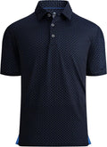 Esabel.C Golf Shirts for Men Dry Fit Performance Short Sleeve Print Moisture Wicking Collared Shirt