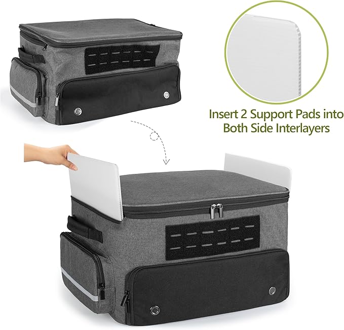 Golf Trunk Organizer Storage with Separate Compartment for 2 Pair Shoes Up to US Mens 16, Golf Car Locker Organizer for Balls, Tees, Clothes, Gloves, Accessories, Grey