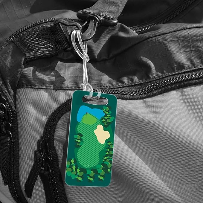 ChalkTalkSPORTS Golf Luggage & Bag Tag | Golf Course | Custom Info on Back | Small