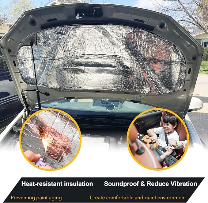 Car Sound Deadening Material Mat - 197 mil 8.7 sqft Auto Audio Deadener Foam, Sound Dampening and Heat Insulation for Truck, Vehicle
