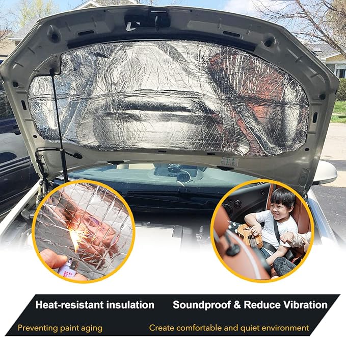 Automotive Sound Deadening Materials - 197 mil 16.3 sqft Car Soundproof Foam Mat, Sound Dampener and Heat Insulation for Auto, Vehicle