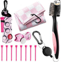 Liliful 12 Pcs Golf Accessories Kit, Include Golf Ball Bag with Hook Towel Tees Magnetic Ball Marker Divot Tool Cleaner Brush for Women Man Gifts
