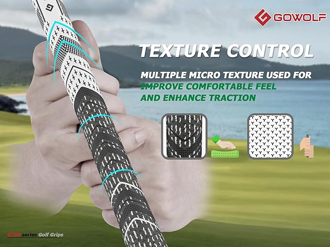 Gowolf Golf Grip Cord Rubber Multi-compound Golf Driver Irons Club Choose 13 Grips with 15pcs Tapes Or Full Kit choose one