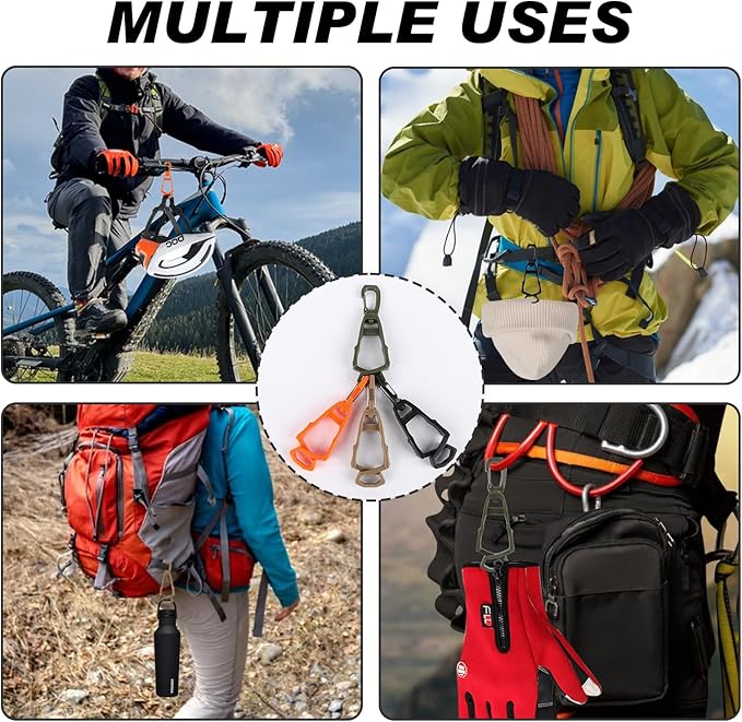 8 Pcs Glove Holder Clip Set, Work Safety Glove Holder Clip, Heavy-Duty Grip, Rotating Connector, Non-Marking Teeth, Lost-Prevention, for Construction, Warehouse, Landscaping, HVAC, Fishing