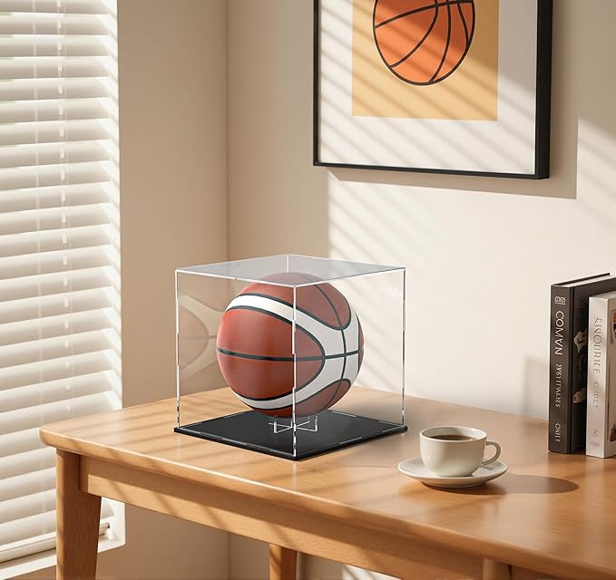 Acrylic Ball Holder 3-Pack, Small Size for Baseball, Softball & Golf Ball; Medium & Large Size for Basketball, Soccer, Volleyball; Horizontal Size for Rugby and Football