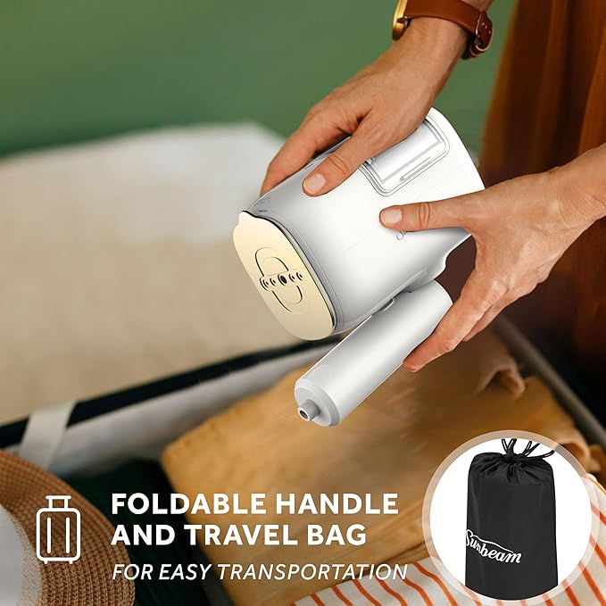 Sunbeam ReviveSystem 3-in-1 Steam, Iron & Fabric Shaver – 1000W, Ceramic Soleplate, Lint Remover, Vertical/Horizontal Use, 6-Leaf Blade, 3oz Tank, Quick Heat-Up, Compact, 3-Year Limited Warranty
